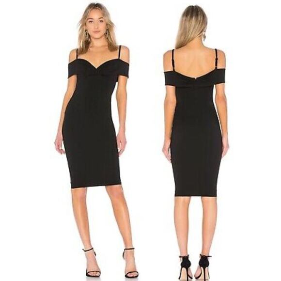 nookie athena off the shoulder dress black size Large‎ - Picture 1 of 8